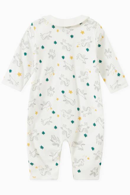 hover state of Footless Sleepsuit with Collar in Cotton 