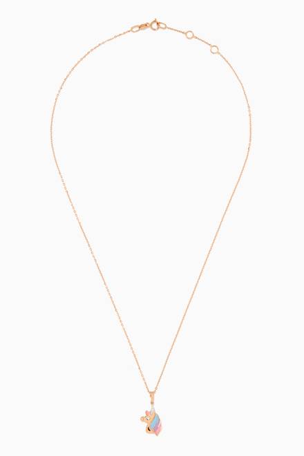 hover state of Ara Diamond Unicorn Necklace in 18kt Yellow Gold   