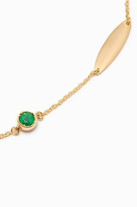 hover state of Ara Emerald May Birthstone Bracelet in 18kt Yellow Gold  