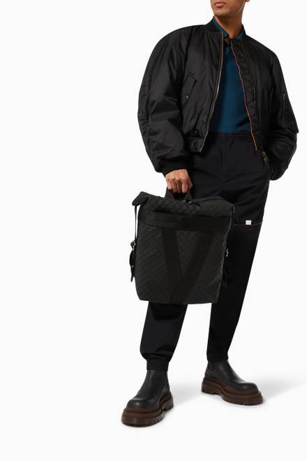 hover state of Buffer Backpack in Intrecciato Rubber   