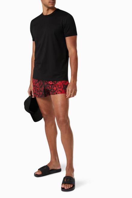 hover state of Leopard Print Swim Shorts in Nylon     