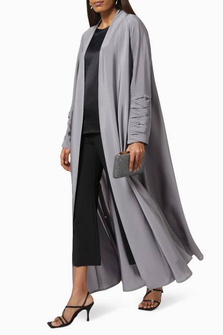 hover state of Long Sleeve Abaya in Crepe 