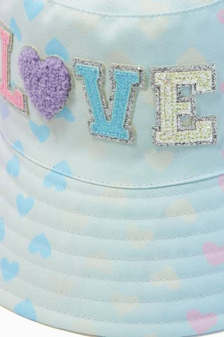 hover state of LOVE Ombre Heart Print Bucket Hat  
