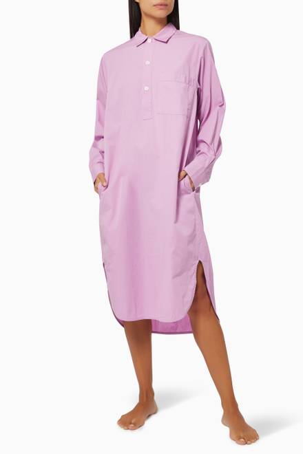 hover state of Poplin Night Shirt Dress in Organic Cotton    