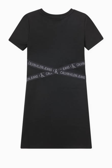 hover state of Cross Logo Tape Dress in Stretch Jersey