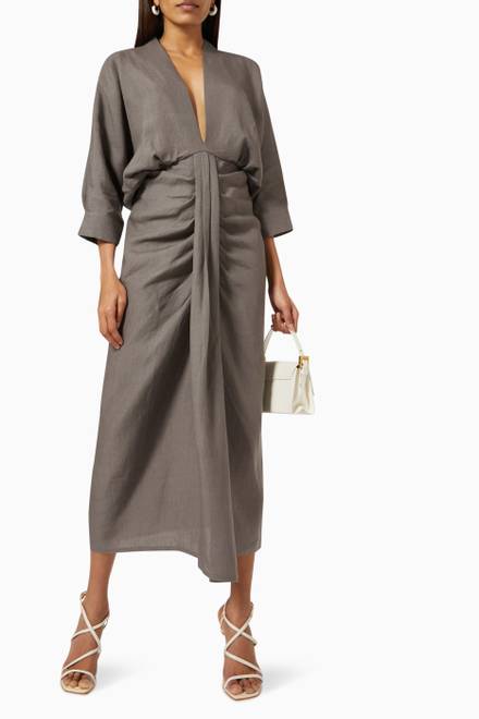 hover state of Audrey Dress in Linen  