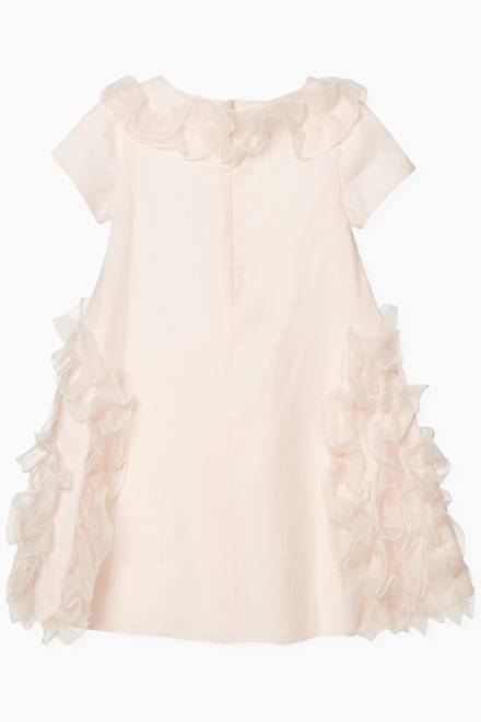 hover state of Dress with Ruffled Trims in Linen   