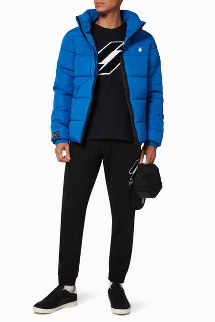 hover state of Non Hooded Sports Puffer Jacket 