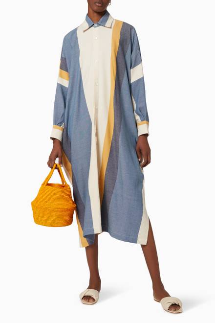 hover state of Striped Oversized Shirt in Cotton  
