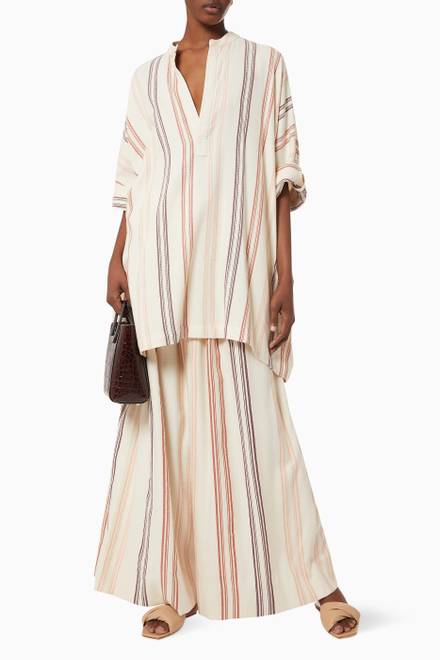 hover state of Striped Short Tunic in Cotton   