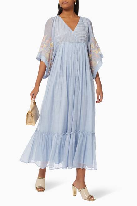 hover state of Gracy Maxi Dress in Cotton Silk Blend   