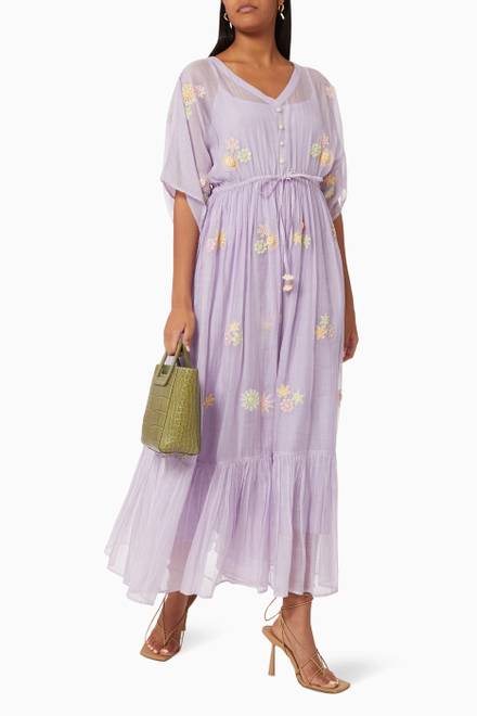 hover state of Lilian Maxi Dress in Cotton Silk Blend  