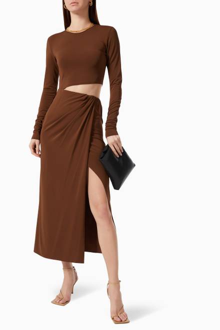 hover state of Gia Cut-out Midi Dress  