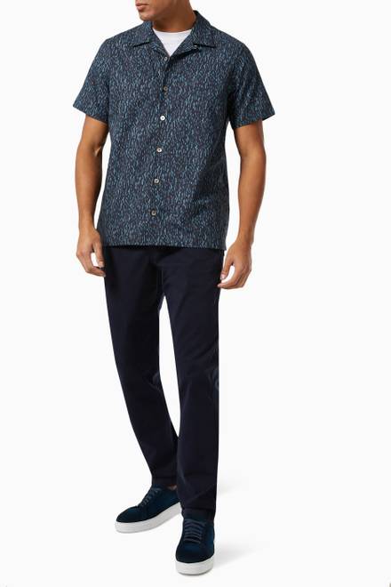 hover state of Pixel Printed Casual Shirt in Linen 