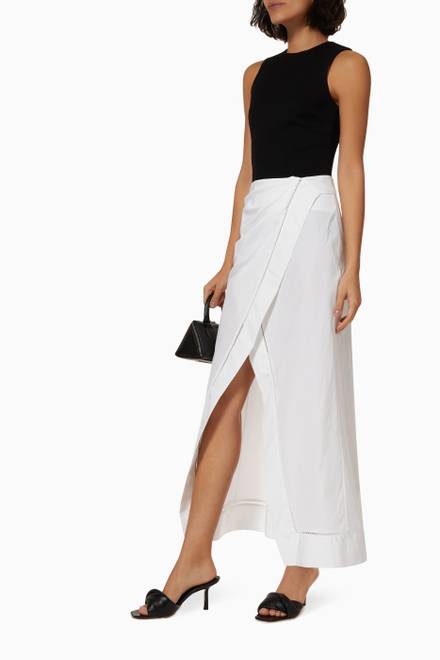 hover state of Voltare Wrap Skirt in Cotton Poplin    