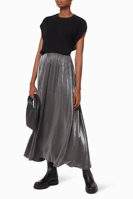 hover state of SLFElke Midaxi Skirt in Lurex   