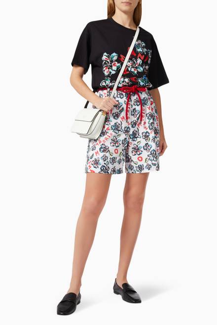 hover state of EA Floral Shorts in Cotton   