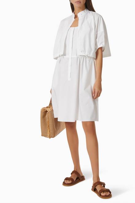 hover state of Midi Dress with Waistcoat in Cotton Poplin
