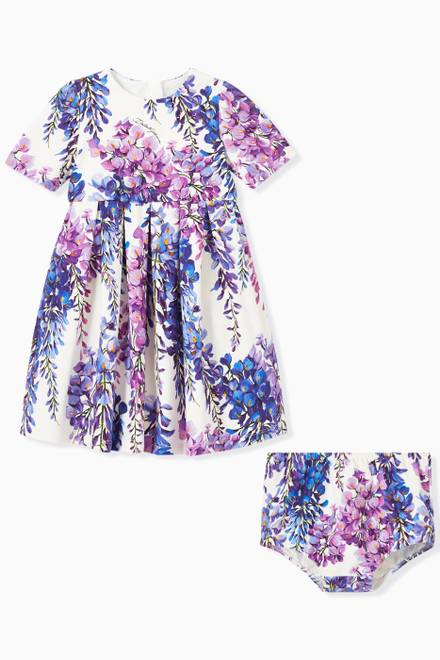 hover state of Wisteria Print Dress in Cotton 