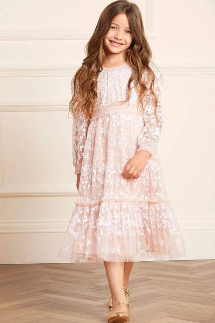 hover state of Emilana Long Sleeves Dress in Tulle