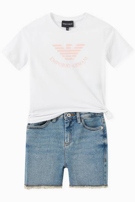 hover state of Frayed Edge Shorts in Denim