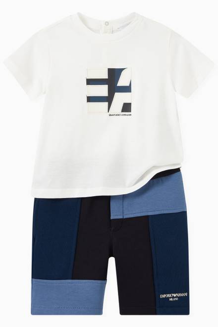 hover state of Colour-block Square Shorts in Cotton
