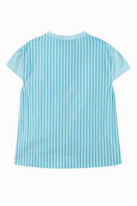 hover state of Striped Ruffle Dress in Cotton