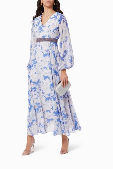 hover state of Floral Dress in Chiffon  