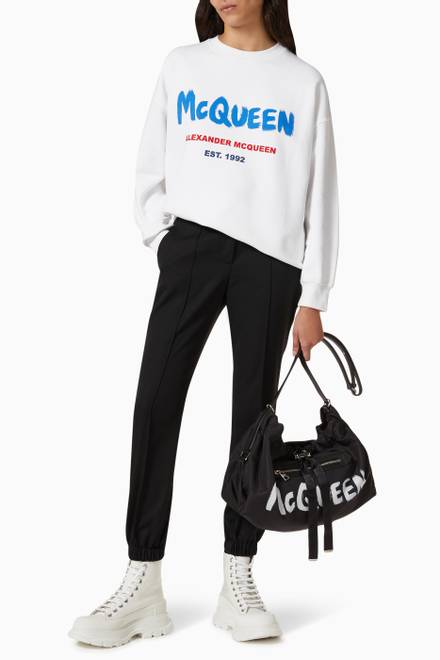hover state of McQueen Graffiti Sweatshirt in Cotton Jersey 