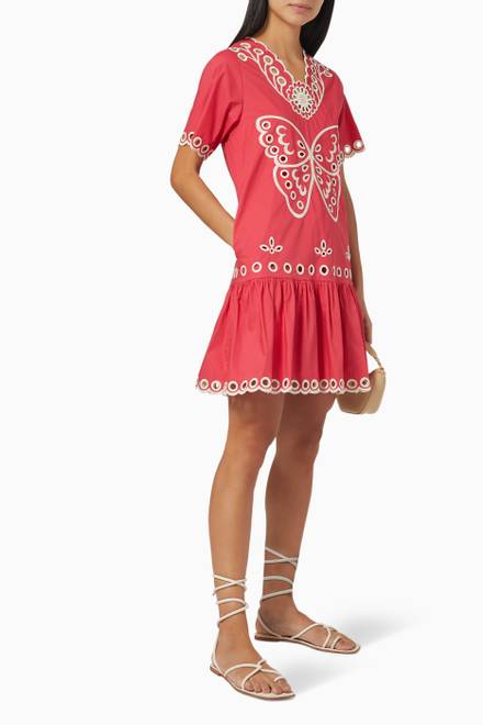 hover state of Sangallo Embroidered Dress in Cotton Poplin 