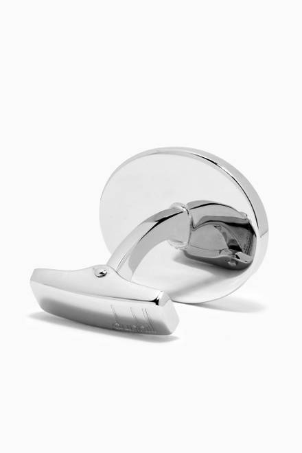 hover state of D Oval Cufflinks in Sterling Silver 