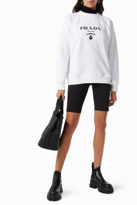 hover state of Logo Embroidered Sweatshirt in Cotton
