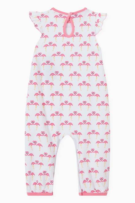 hover state of Pinky Print Romper in Pima Cotton
