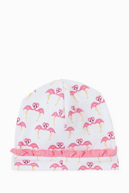 hover state of Pinky Print Ruffle Hat in Pima Cotton
