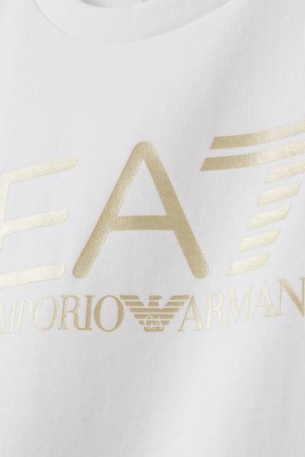 hover state of EA7 Logo T-shirt in Cotton Jersey  