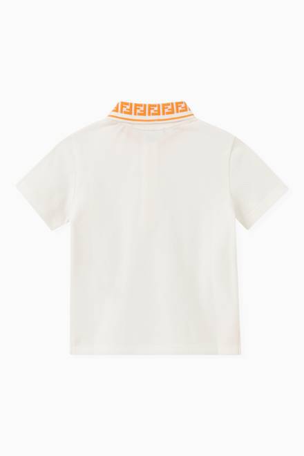 hover state of Contrast Collar Polo Shirt in Cotton Piqué