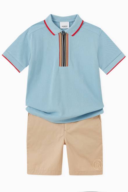 hover state of Icon Stripe Polo Shirt in Cotton
