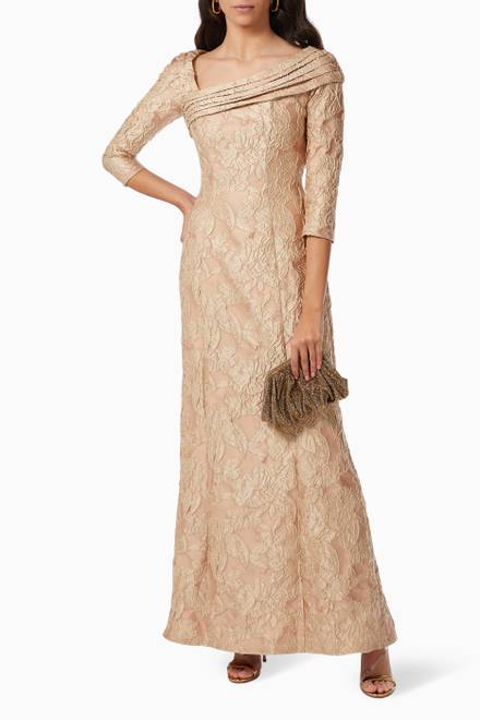 hover state of Calder Floral Jacquard Gown  