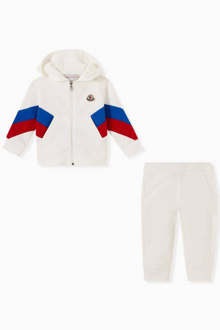 hover state of Stripe Logo Tracksuit Set in Cotton 