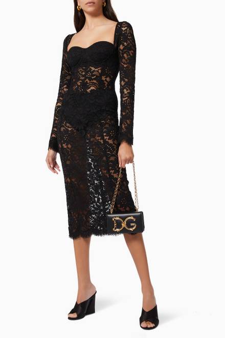 hover state of Scalloped Midi Dress in Lace 