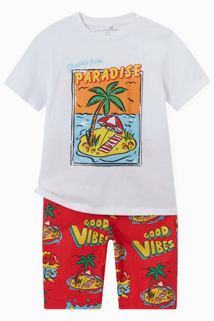 hover state of Paradise Graphic T-shirt in Organic Cotton Jersey   