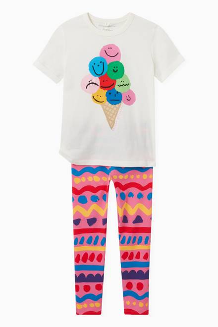 hover state of Falling Ice Cream Print T-shirt in Cotton 