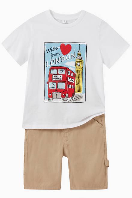 hover state of London Print T-shirt in Cotton