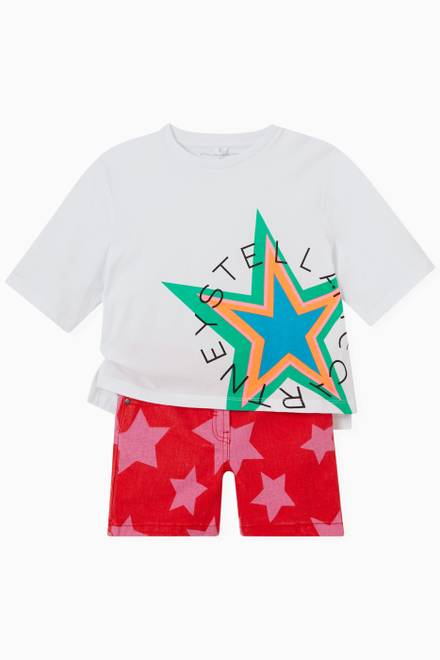 hover state of Star Print Shorts in Cotton blend