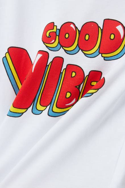 hover state of Good Vibes Print T-shirt in Cotton 