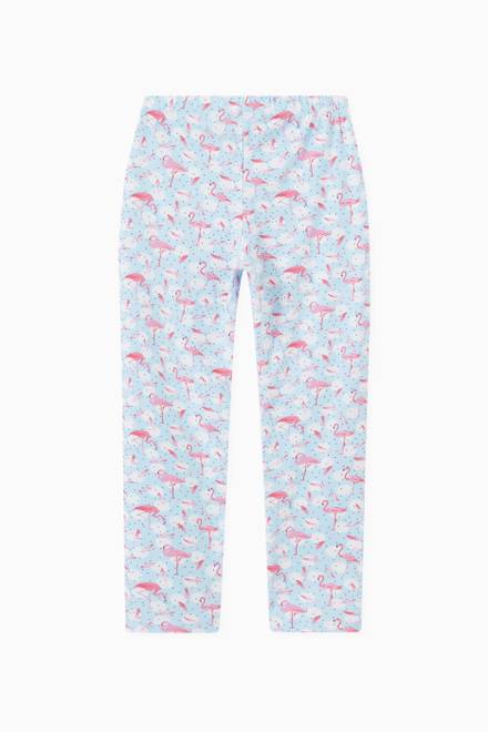 hover state of Lubna Flamingo Print Leggings in Cotton Jersey      