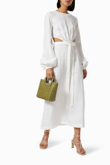 hover state of Belize Dress in Organic Linen   