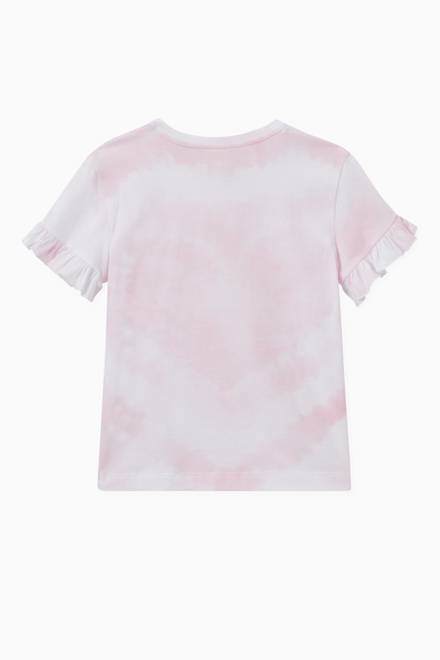 hover state of Tie Dye Heart Print T-Shirt in Cotton 