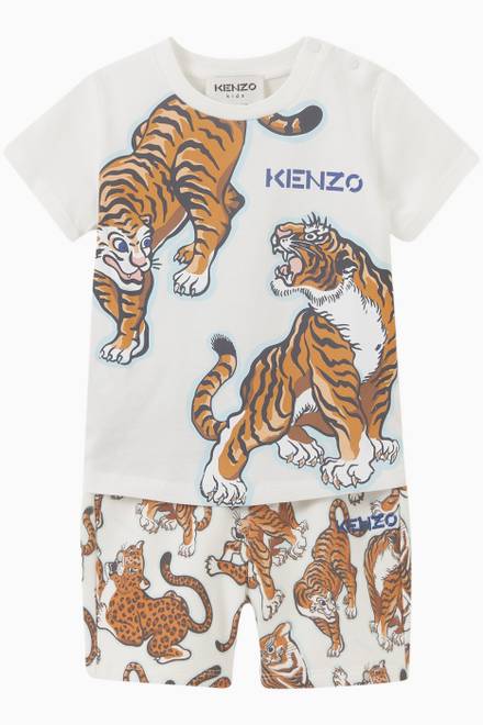 hover state of Roaring Tiger Print T-shirt in Cotton   