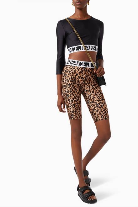 hover state of Animal-Print Shorts in Lycra  